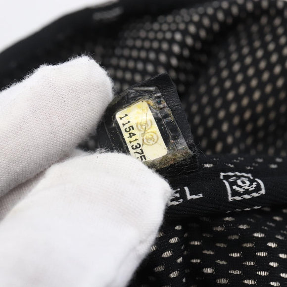 CHANEL Sports Shoulder Bag Coated Canvas Black Silver CC Auth bs29400