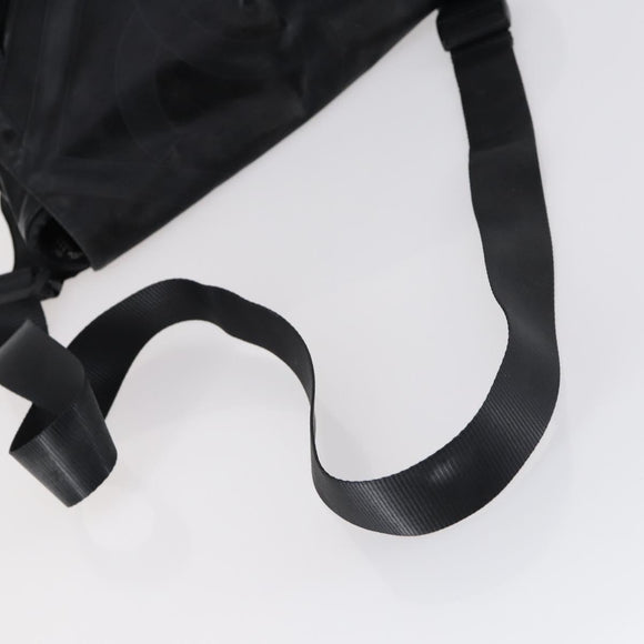 CHANEL Sports Shoulder Bag Coated Canvas Black Silver CC Auth bs29400