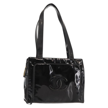CHANEL Tote Bag Patent leather Black CC Auth bs29402