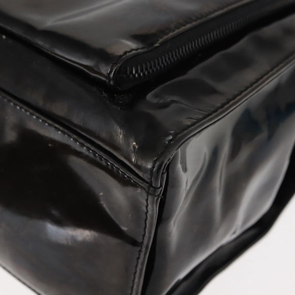 CHANEL Tote Bag Patent leather Black CC Auth bs29402