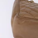 CHANEL Matelasse Chain Shoulder Bag Lamb Skin Beige Gold CC Auth bs29410-11