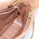 CHANEL Matelasse Chain Shoulder Bag Lamb Skin Beige Gold CC Auth bs29410-18