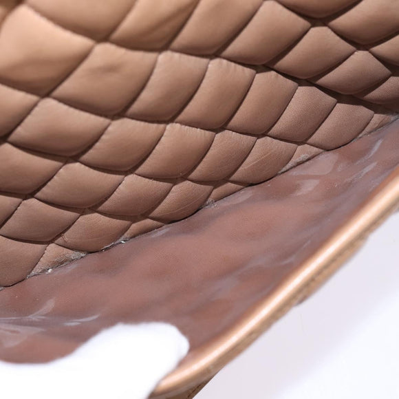 CHANEL Matelasse Chain Shoulder Bag Lamb Skin Beige Gold CC Auth bs29410