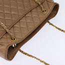 CHANEL Matelasse Chain Shoulder Bag Lamb Skin Beige Gold CC Auth bs29410-6