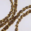 CHANEL Matelasse Chain Shoulder Bag Lamb Skin Beige Gold CC Auth bs29410-9