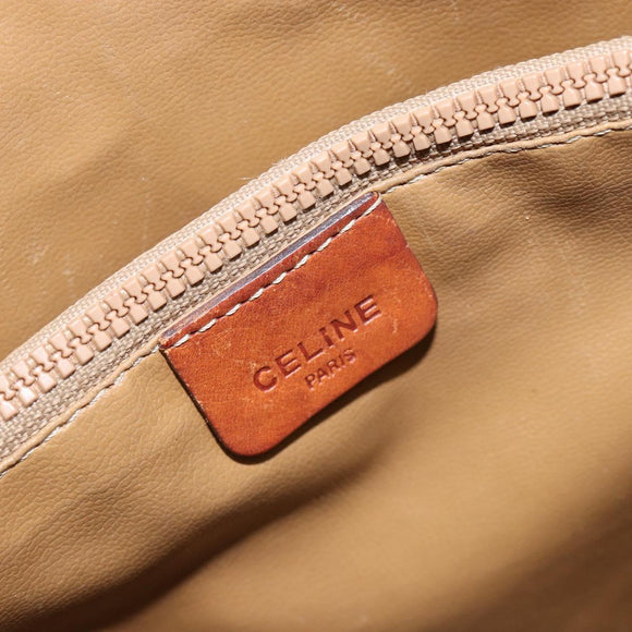 CELINE Macadam Canvas Tote Bag PVC Beige Gold Auth bs29412