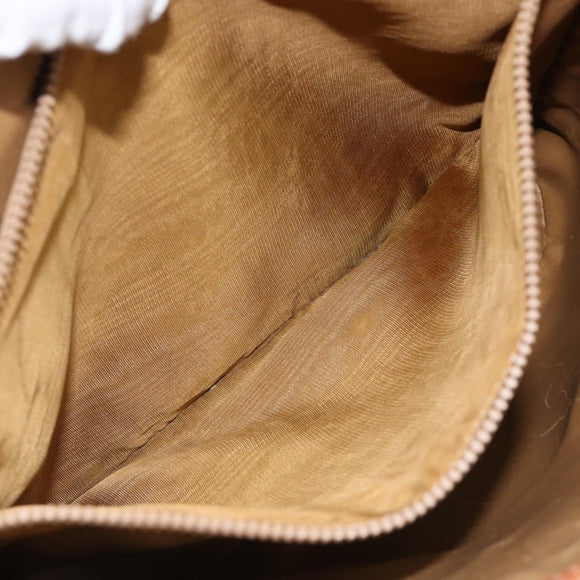 CELINE Macadam Canvas Tote Bag PVC Beige Gold Auth bs29412