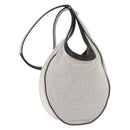HERMES Sac Luco MM Shoulder Bag Canvas Leather Gray Black Silver Auth bs29413-1