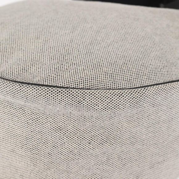 HERMES Sac Luco MM Shoulder Bag Canvas Leather Gray Black Silver Auth bs29413