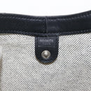 HERMES Sac Luco MM Shoulder Bag Canvas Leather Gray Black Silver Auth bs29413-12
