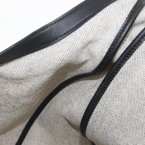 HERMES Sac Luco MM Shoulder Bag Canvas Leather Gray Black Silver Auth bs29413