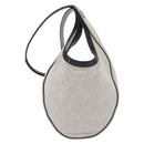 HERMES Sac Luco MM Umhängetasche Canvas Leder Grau Schwarz Silber Auth bs29413-13