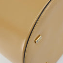 CELINE Vanity Pouch Leather metal Beige Gold Auth bs29414-15