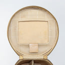 CELINE Vanity Pouch Leather metal Beige Gold Auth bs29414-10