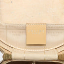 CELINE Vanity Pouch Leather metal Beige Gold Auth bs29414-19