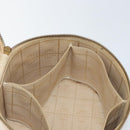 CELINE Vanity Pouch Leather metal Beige Gold Auth bs29414-21