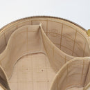 CELINE Vanity Pouch Leather metal Beige Gold Auth bs29414-22