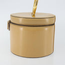 CELINE Vanity Pouch Leather metal Beige Gold Auth bs29414-4