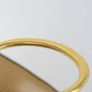 CELINE Vanity Pouch Leather metal Beige Gold Auth bs29414-8