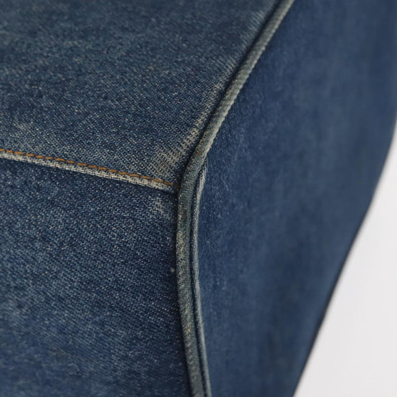 CHANEL COCO Mark vanity Hand Bag Denim 2way Blue CC Auth bs29416