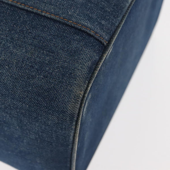 CHANEL COCO Mark vanity Hand Bag Denim 2way Blue CC Auth bs29416