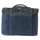 CHANEL COCO Mark vanity Hand Bag Denim 2way Blue CC Auth bs29416-2