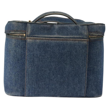 CHANEL COCO Mark vanity Hand Bag Denim 2way Blue CC Auth bs29416 - 0
