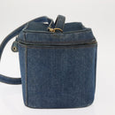 CHANEL COCO Mark vanity Hand Bag Denim 2way Blue CC Auth bs29416-3