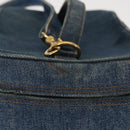 CHANEL COCO Mark vanity Hand Bag Denim 2way Blue CC Auth bs29416-4