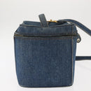 CHANEL COCO Mark vanity Hand Bag Denim 2way Blue CC Auth bs29416-5