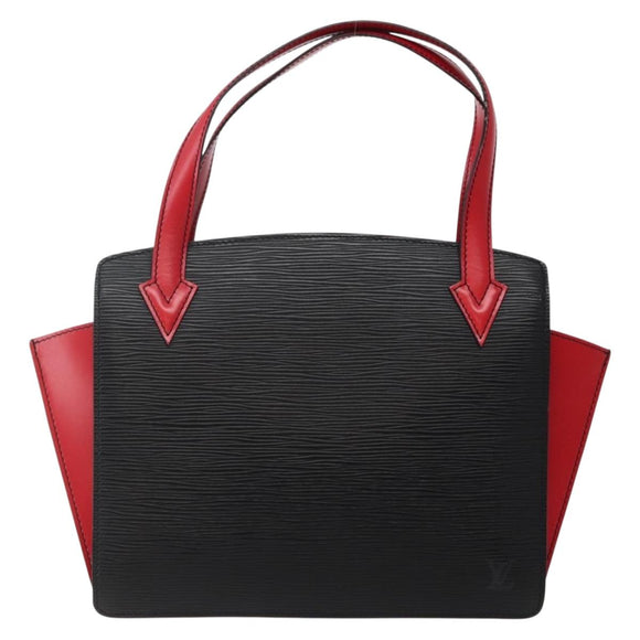 LOUIS VUITTON Epi Bicolor Varenne Hand Bag Black Red M52387 LV Auth bs29417