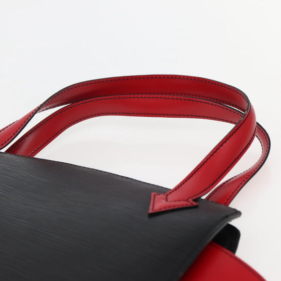 LOUIS VUITTON Epi Bicolor Varenne Hand Bag Black Red M52387 LV Auth bs29417