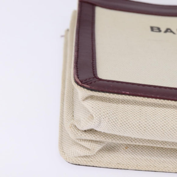 BALENCIAGA Navy Pochette Shoulder Bag Canvas Leather White 390641 Auth bs29426