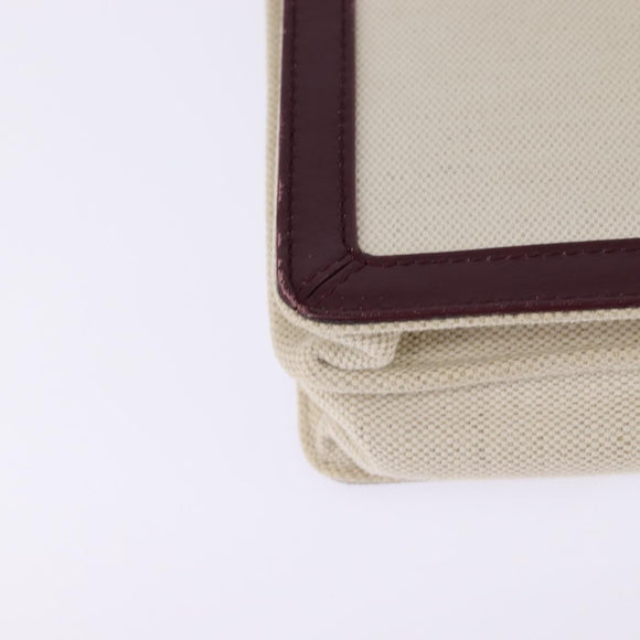 BALENCIAGA Navy Pochette Shoulder Bag Canvas Leather White 390641 Auth bs29426