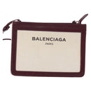 BALENCIAGA Navy Pochette Shoulder Bag Canvas Leather White 390641 Auth bs29426-13