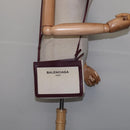 BALENCIAGA Navy Pochette Shoulder Bag Canvas Leather White 390641 Auth bs29426-22