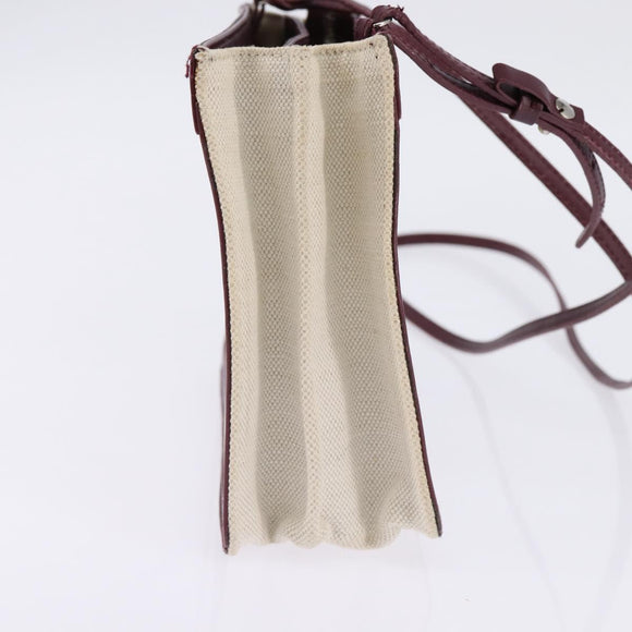 BALENCIAGA Navy Pochette Shoulder Bag Canvas Leather White 390641 Auth bs29426