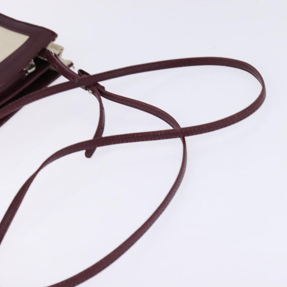 BALENCIAGA Navy Pochette Shoulder Bag Canvas Leather White 390641 Auth bs29426