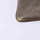 LOEWE anagram Shoulder Bag Leather Gold Auth bs29427-15