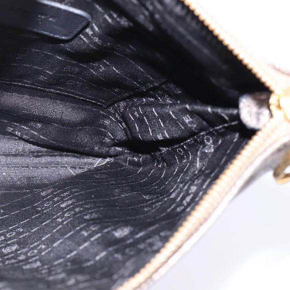 LOEWE anagram Shoulder Bag Leather Gold Auth bs29427