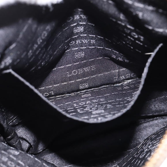 LOEWE anagram Shoulder Bag Leather Gold Auth bs29427