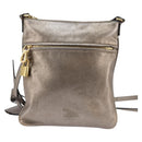 LOEWE anagram Shoulder Bag Leather Gold Auth bs29427-13