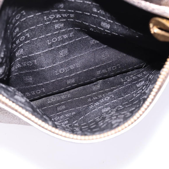 LOEWE anagram Shoulder Bag Leather Gold Auth bs29427