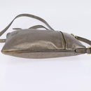 LOEWE anagram Shoulder Bag Leather Gold Auth bs29427-4