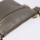 LOEWE anagram Shoulder Bag Leather Gold Auth bs29427-6