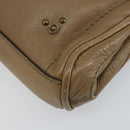 Chloe Paddington Accessory Pouch Leather Silver Beige Auth bs29428-10