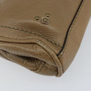 Chloe Paddington Accessory Pouch Leather Silver Beige Auth bs29428-11