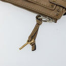 Chloe Paddington Accessory Pouch Leather Silver Beige Auth bs29428-12