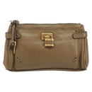 Chloe Paddington Accessory Pouch Leather Silver Beige Auth bs29428-2