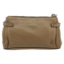 Chloe Paddington Accessory Pouch Leather Silver Beige Auth bs29428-3